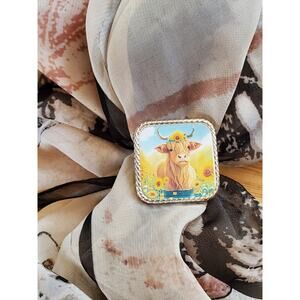 SLIDE Scarf Wild Rag Scarves Slide highland cow gift, bandana slide, western